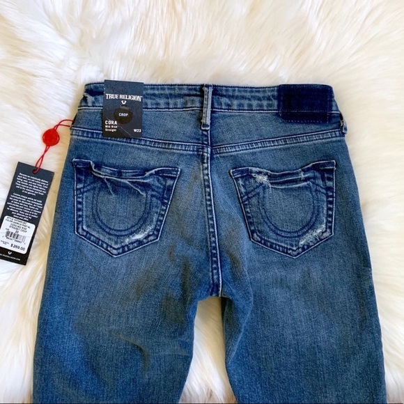 True Religion Cora Mid Rise Straight Crop Jeans - Picture 7 of 8